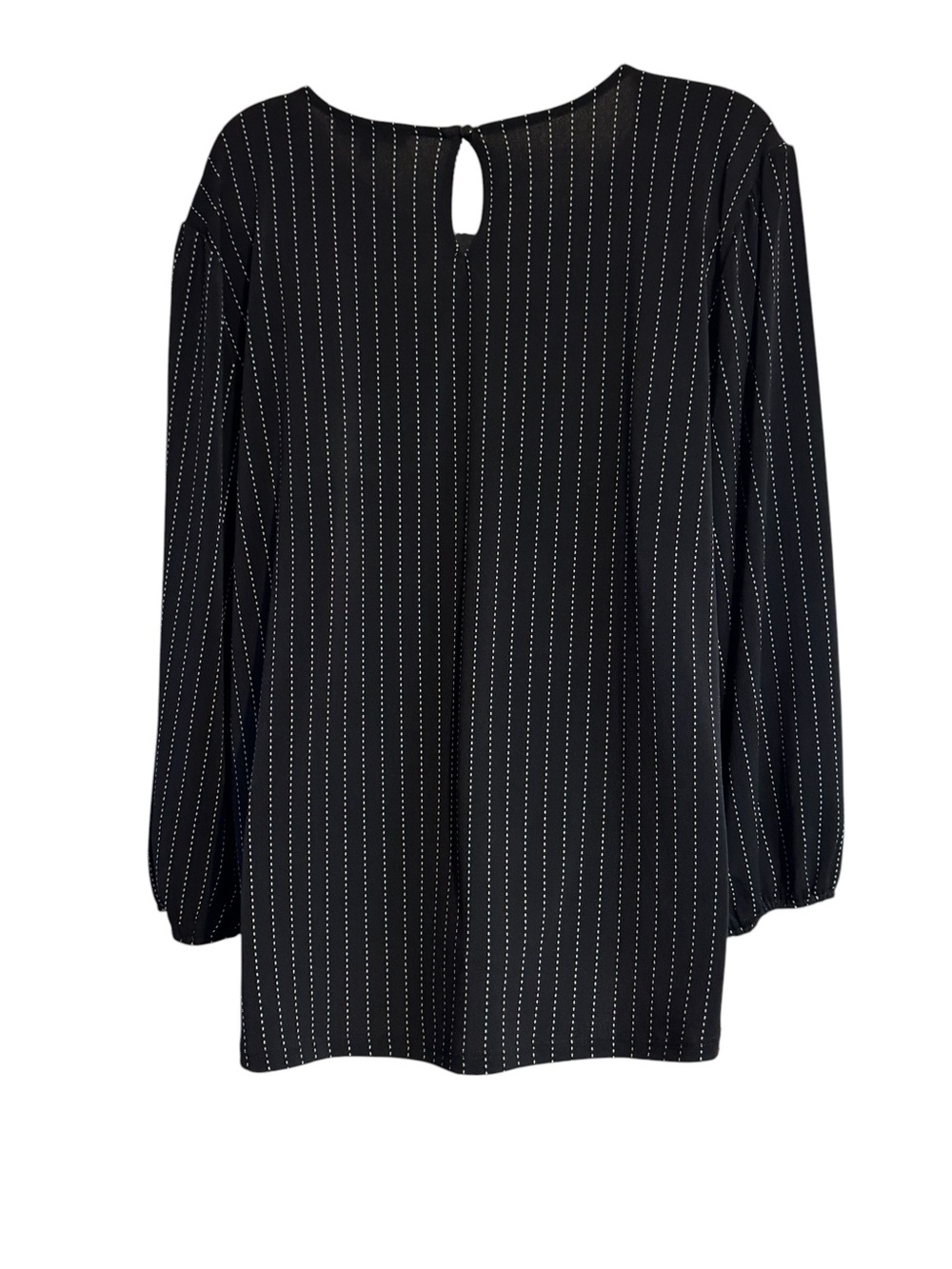 ADRIANNA PAPELL Black w/White Blouse w/Shoulder Smocking  PLUS 2X   #Z - Picture 5 of 10